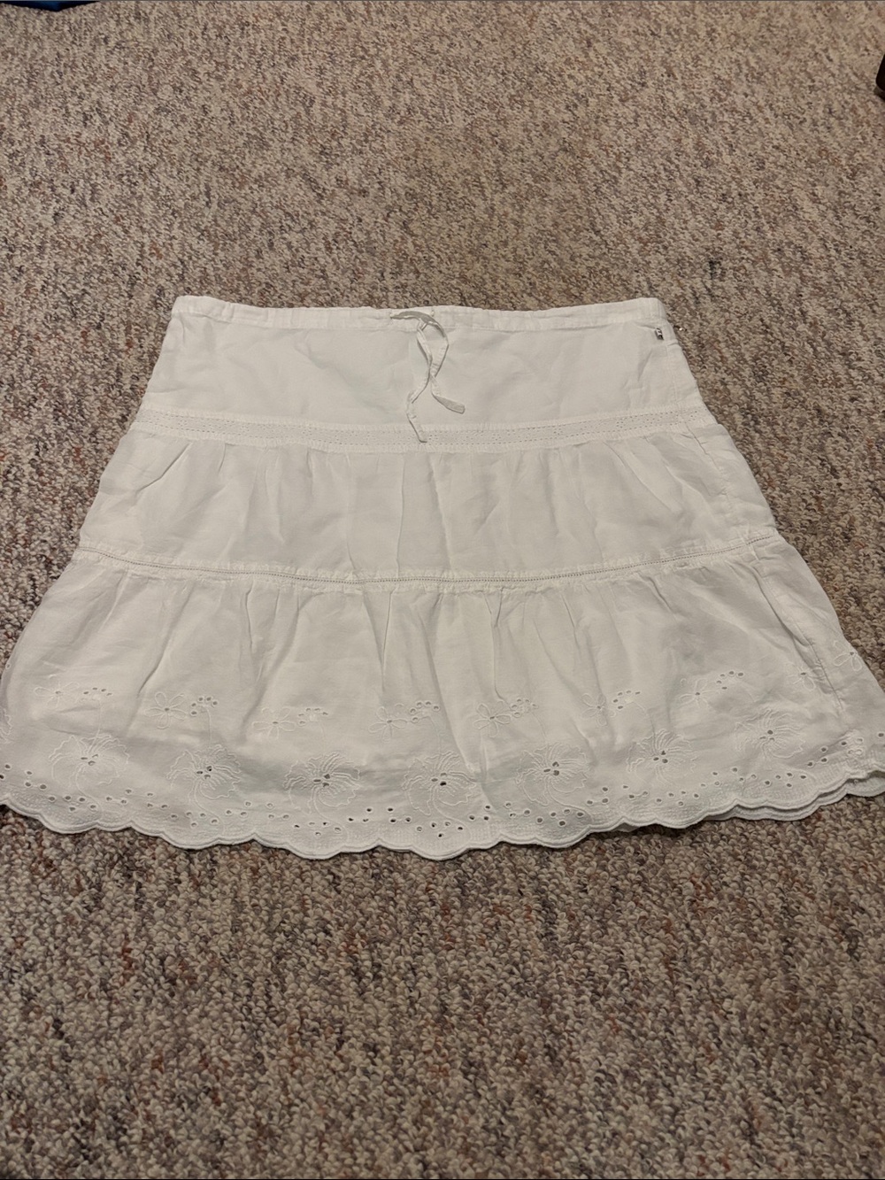 Tommy Hilfiger White Eyelet Tiered A-Line Skirt
